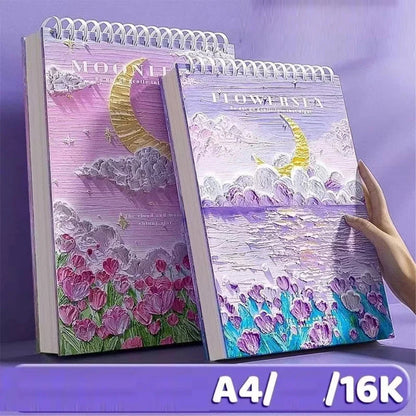 A4 Professional Sketchbook: Ultra-Thick Paper, 16K Painting Diary Notebook, Essential Art School Supplies, Ideal for Pencil Sket