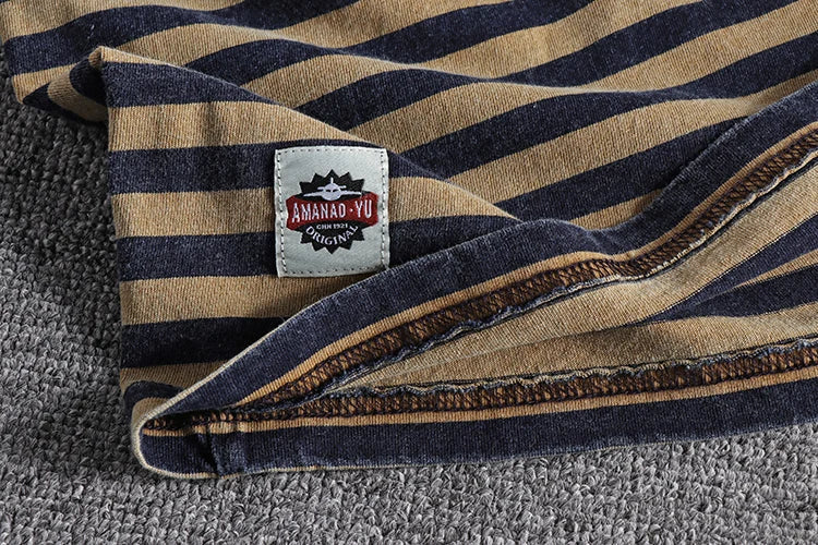 High Quality 100% Cotton Striped T Shirts for Men Summer Short Sleeve Distressed Washed Tees 24ss Y2k Youth Male Streetwear Tops