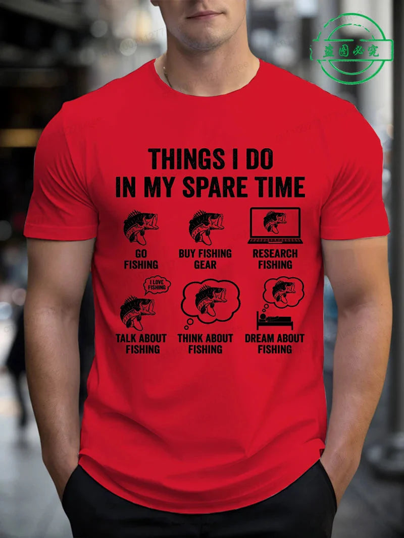 T-Shirts for Men Fishing Meme Punny Pun Dad Joke Meme Fisherman Gift Shirts Tees Short Sleeve Men's Clothing