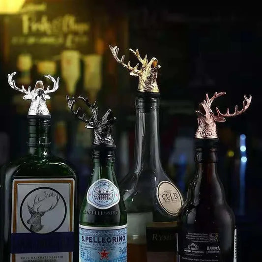 Zinc Alloy Steel Deer Stag Head Wine Pourer Unique Rhinoceros Lion Wine Bottle Stoppers Wine Aerators Bar Tools