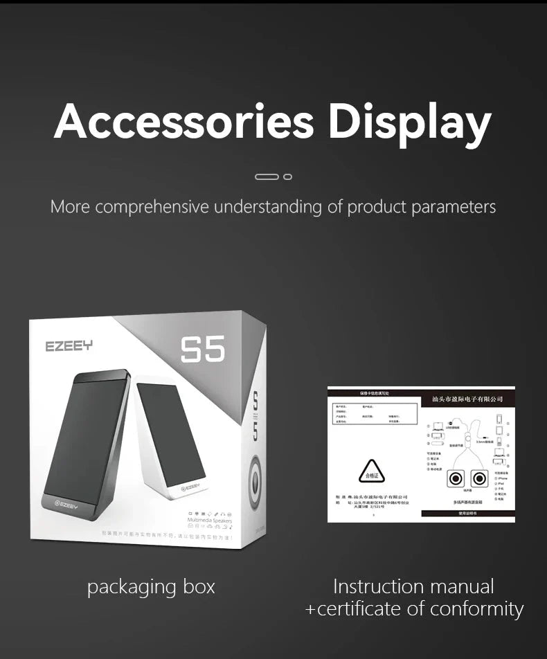 S5 Computer Speaker Subwoofer 2.0 Multimedia USB Mini Laptop Speaker