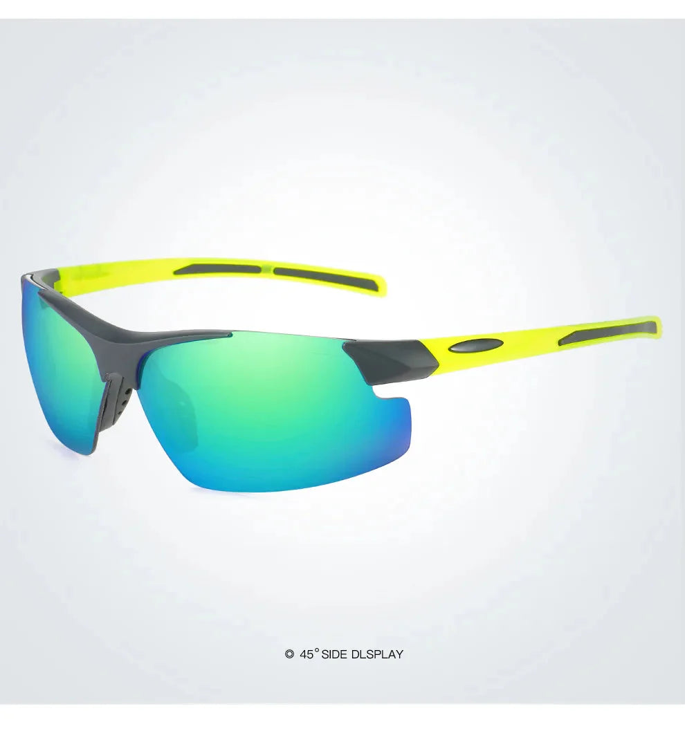 Men Sports Sunglasses Riding Mirror Wind Frameless Glasses Driving Dazzle Colour Outdoor Motorcycle Running Fishing Travel