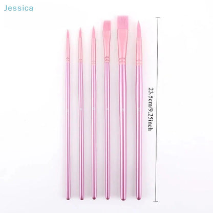 ♥Nylon Bristle Wooden Handle Pointed And Flat Watercolor Paintbrush Set For Art, Acrylic, Gouache, And Oil Painting