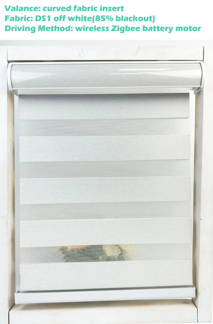 Decopedia Custom Made Zebra Blinds for Windows Motorized Roller Blinds Blackout Day and Night Window Blinds for Sliding Door