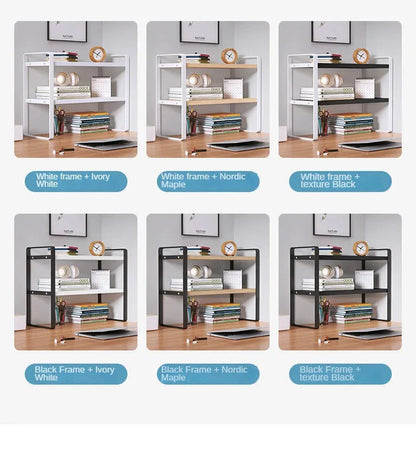 Shelf Desktop Storage  Bookshelf Student Desk Shelves Racks Office Computer Desk Tiered Cabinet Home Storage Holders Organizer