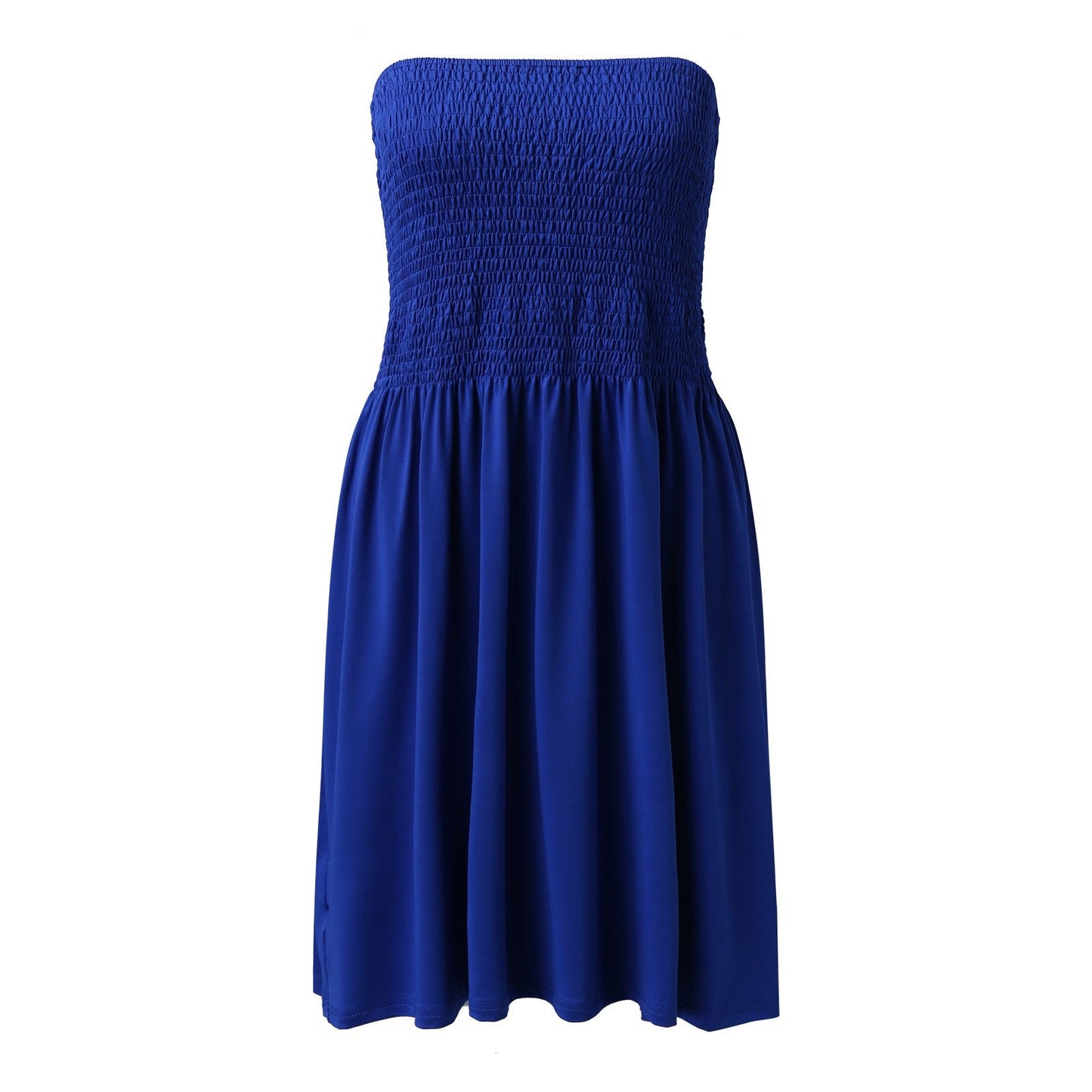 Sexy Off Shoulder Strapless Dress Women Summer Pleated Elastic Waist Party Beach Dresses Ladies Elegant Beach Flowy A Line Dress