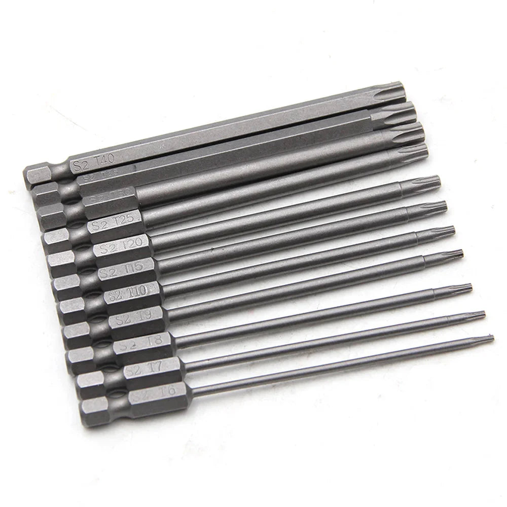 50-75-100mm Hollow Plum Blossom Extended S2 Bit Hexagon Handle Screwdriver Bit Screwdriver Tool Set