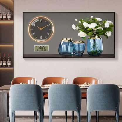Large Size Aluminum alloy framed Artwork Wall Clock, Luxurious Muted Quartz Clock for Home Decor,living Room,bed Room Décor