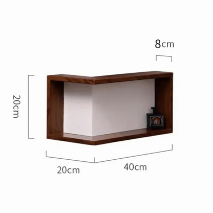 Space Saving 90 Degree Corner Wall Shelf Floating Shelf Suspended Wooden Display Shelf Wall Mounted Corner Bookshelf Home