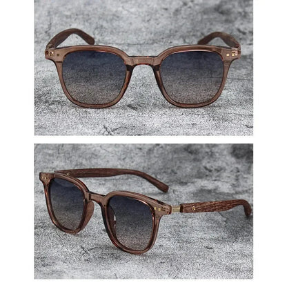 Sunglasses for Men Women Trendy Retro Wood Grain Polarized UV Protection Eyewear Cycling Outdoor Street Photography Sunglasses