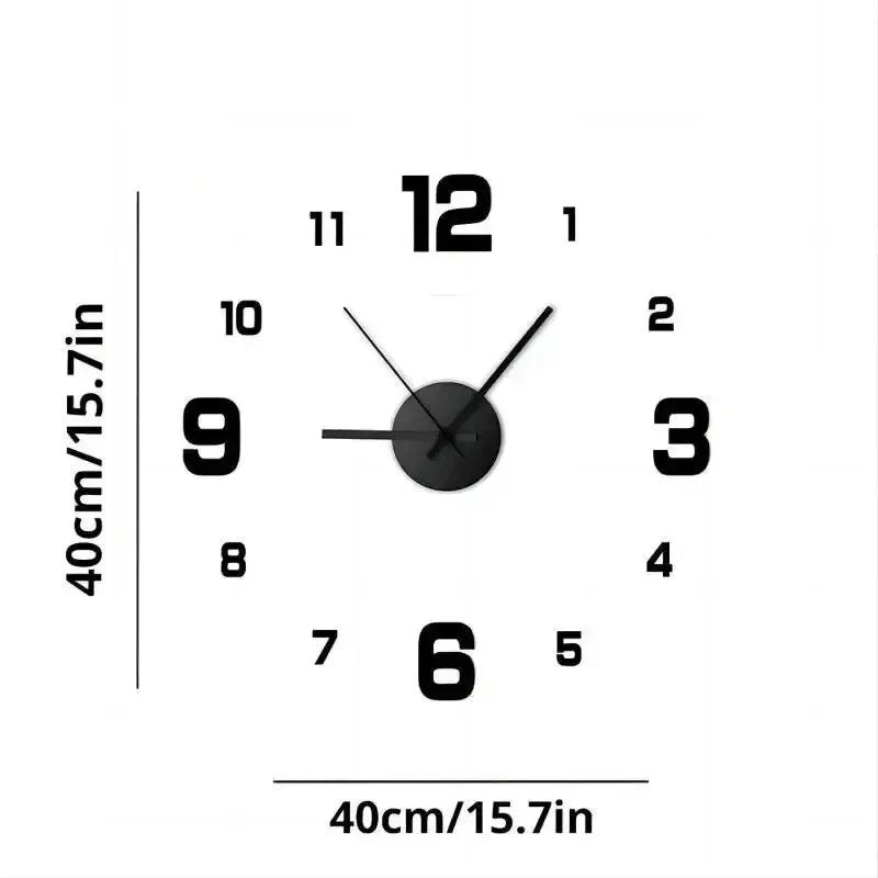 Garden Acrylic Mirror Digital Sticker Wall Clock 16"