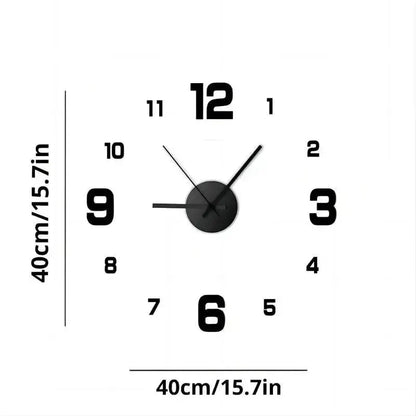 Garden Acrylic Mirror Digital Sticker Wall Clock 16"