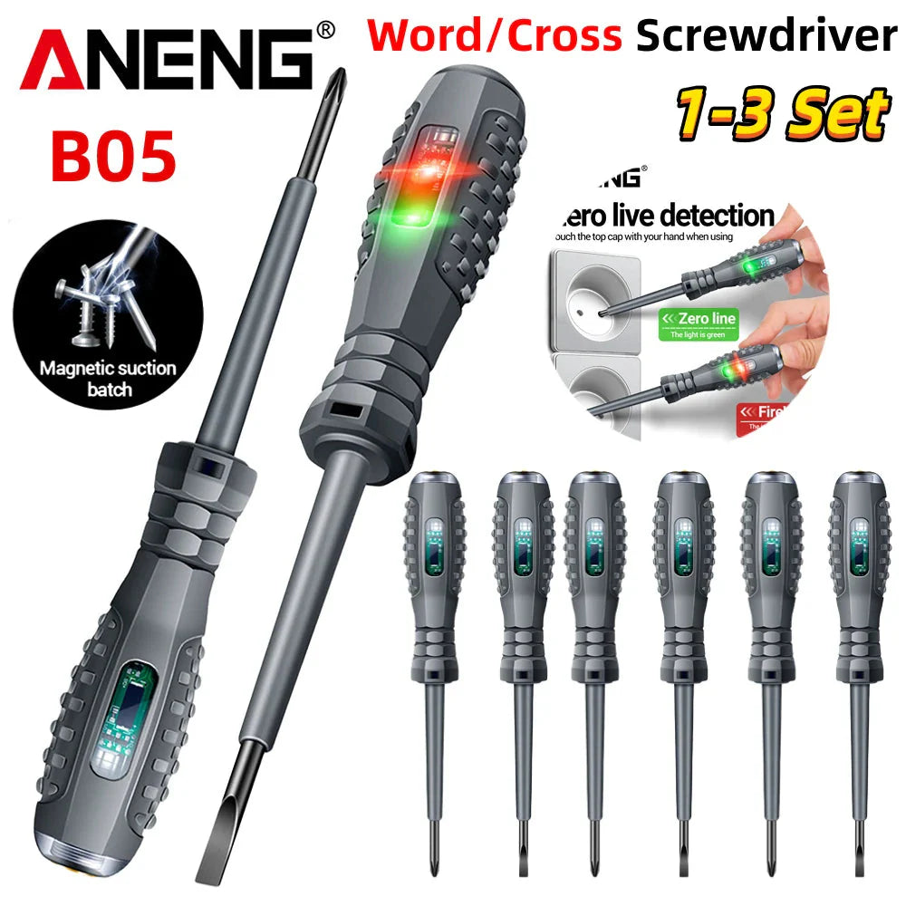 ANENG B05 Word/cross Screwdrivers Neon Bulb Indicator Meter Electric Pen Insulated Electrician Highlight Pocket Tester Pen Tools
