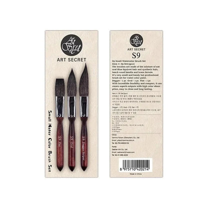 Artsecret Mini Dagger Oval  Flat Squirrel Hair Watercolor Brushes Set Professional Painting Brush For Painting Art Supplies