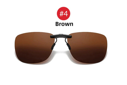 Square Clip On Sunglasses Women Polarized Black Lens UV400 Night Vision Driving Men Goggles Clips Anti Glare Vintage Glasses