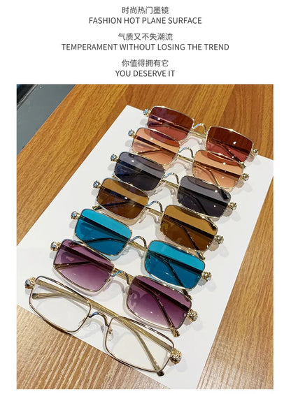 High Definition Sunglasses for Men Ladies Blue Light Blocking Eye Protection Eyewear Rimless Square Frame Eyeglasses Goggle