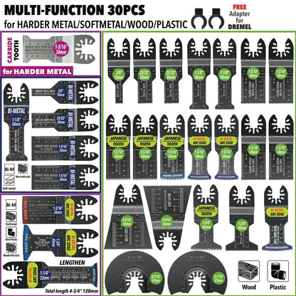 Oscillating Saw Blades Kit，Multitool Blades - Compatible with Milwaukee Dewalt  Worx Skil AEG Ryobi