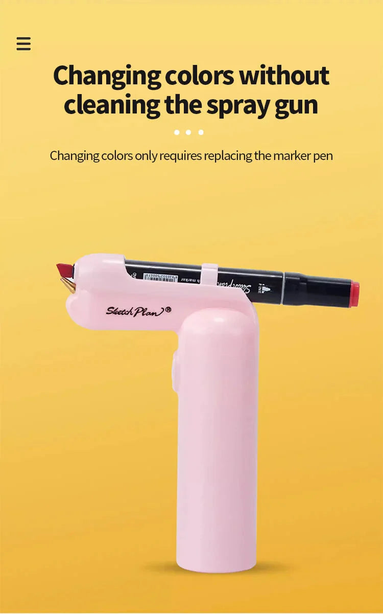 Art Electric Spray Pen Airbrush Set Inkjet Painting Brush Washable Spray Painting Hand Drawn Art Supplies Multi-function Color