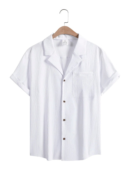 New Mens Short Sleeve T-Shirts Summer Trendy Breathable Loose Youth Basic Cotton Pocket Top Solid Color Stand Up Collar Shirts