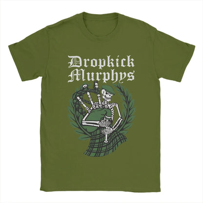 Men's T-Shirts Dropkicks Murphyss Band Novelty 100% Cotton Tee Shirt Short Sleeve  T Shirt Crewneck Clothing Gift Idea