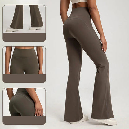 High-end Yoga Leggings Slim Yoga Pants High Waist Wide Leg Pants Bottoms Breathable Gym Casual Sports Bell Leggings Female