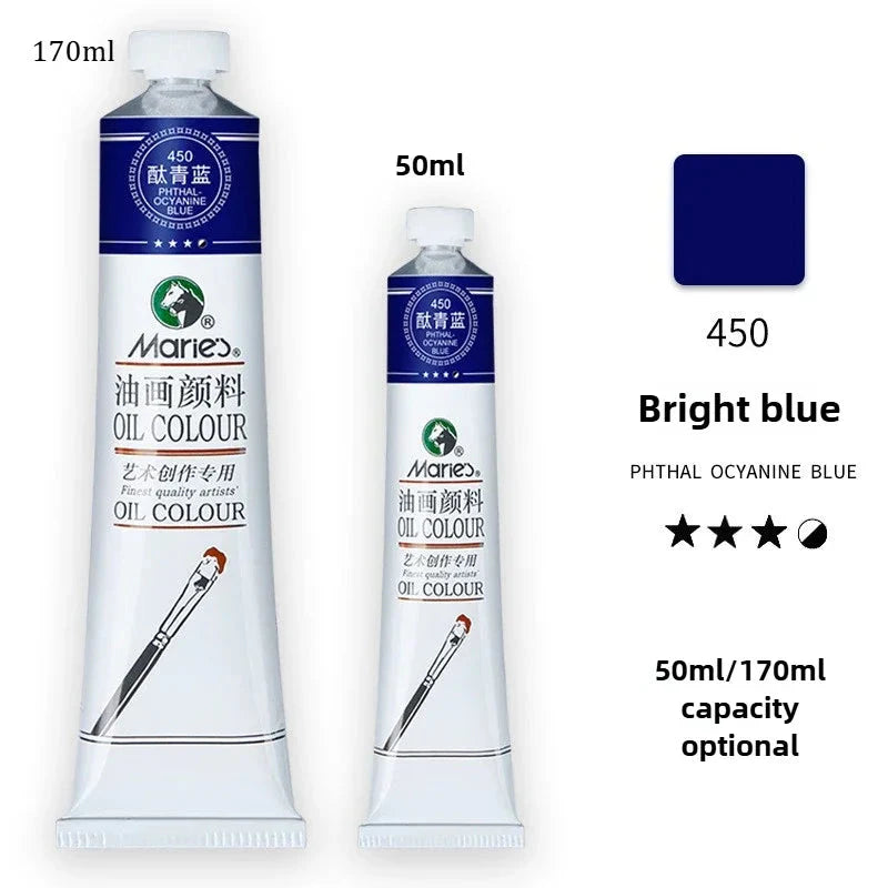 Marie's Oil Paint 170ML Oil Painting Art Creation Pigment Large Oil Paint Paint Single Commonly Used 24 Colors