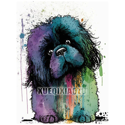 Animal Diamond Painting Graffiti Rhinestone Embroidery Dog Mosaic Cross Stitch Children Gift Art Handmade Home Decoration