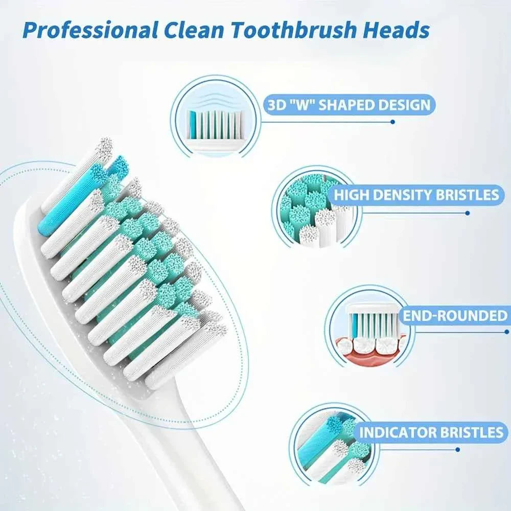 8PCS Replacement Toothbrush Heads, suitable for Philips Sonicare, Professional Electric Toothbrush Heads, Brush Heads suitable