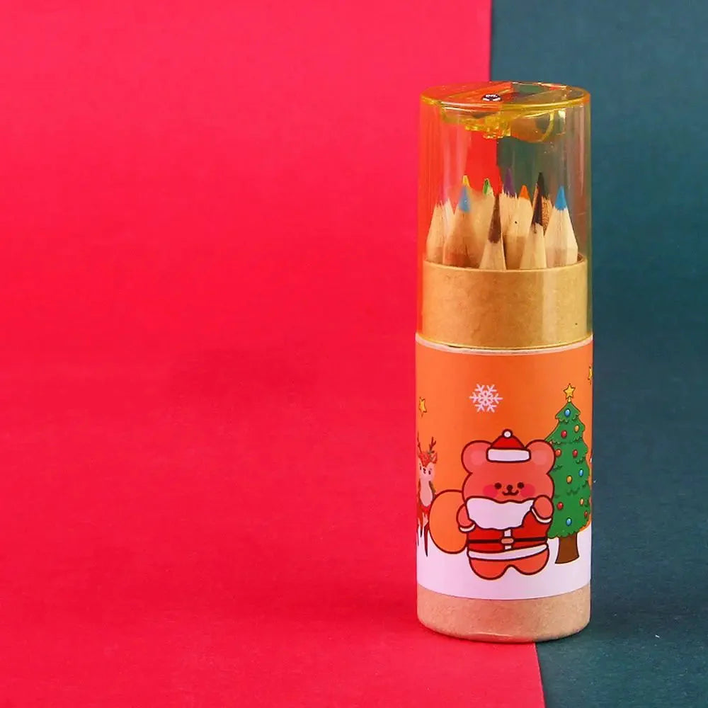 Supplies with Built-in Sharpener Sketch Supplies Drawing Pencils Wooden Pencils Christmas Colored Pencils Sketching Pen