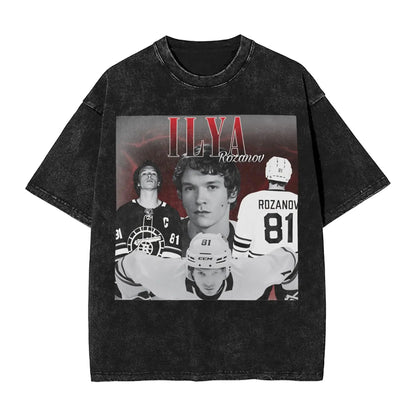 Mens T-Shirt Heated Rivalry Shane Hollander Washed T Shirts Hip Hop  Summer Tees Y2K Basic Loose Casual Tops Gift Idea