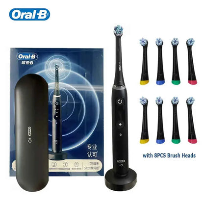 Oral-B iO7 Smart Electric Toothbrush with 5 Cleaning Modes Magnetic Technology App Connected Handle with Brush Head Travel Case