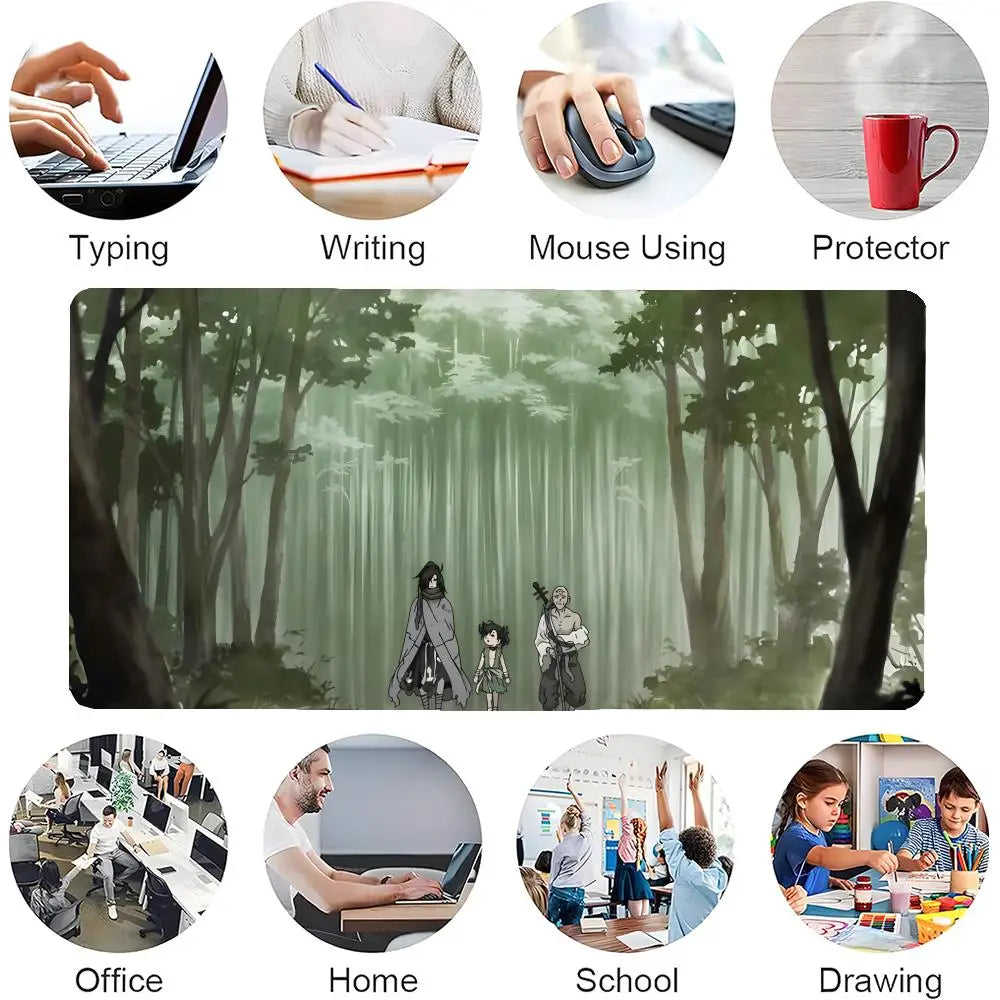 Anime The L-Legend Of Dororo And Hyakkimaru Mouse Pad Mousepad Large Gaming LockEdge Thickened Computer Keyboard Table Desk Mat