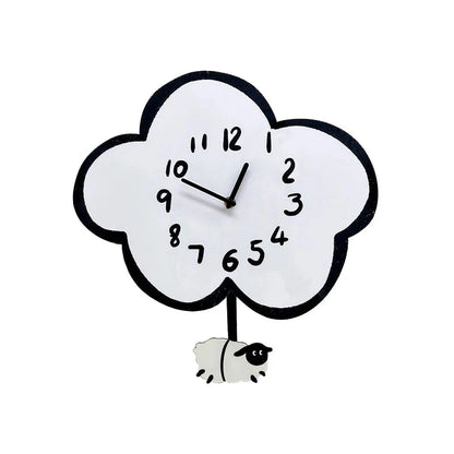 Cartoon Silent Swinging Wall Clock - Cute Home Decor for Living Room Bedroom - Room Decoration Silent Wall Clock