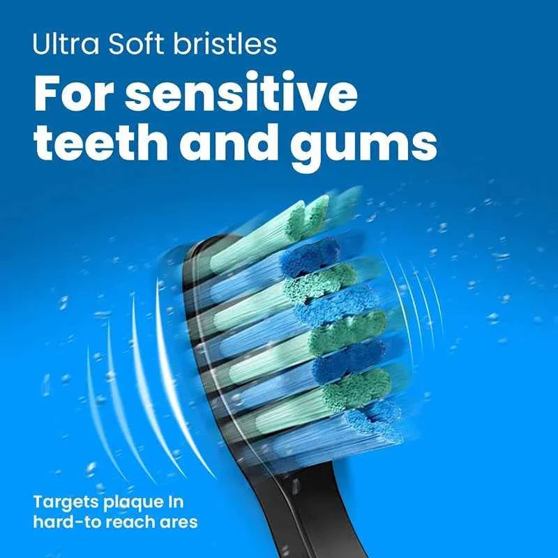 Premium Replacement Toothbrush Heads for Fairywill & Seago - Du Pont Bristles - Compatible with FW-507/508/D1/D3/D7