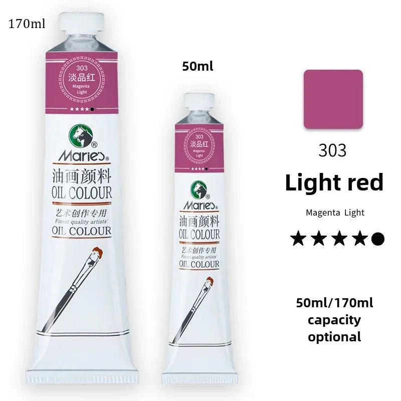 Marie's Oil Paint 170ML Oil Painting Art Creation Pigment Large Oil Paint Paint Single Commonly Used 24 Colors