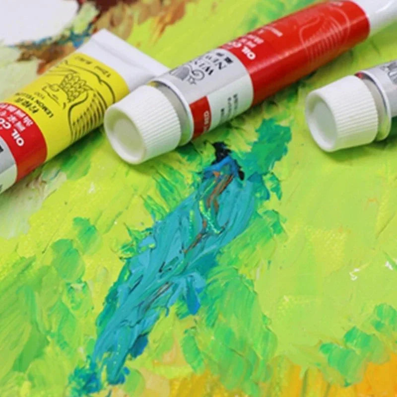 Winsor & Newton 12/18/24 Colors Professional Color Oil Paints 12ml Tube Painting Pigments With Brush And Palette Art Supplies