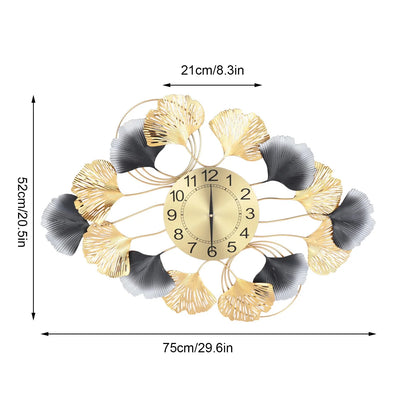 Background Art Display Design Round Gold Clock 8"