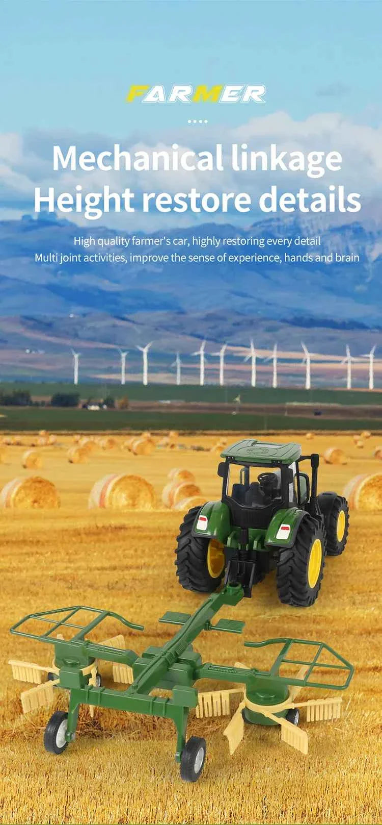 RC Farm Tractors Car 1/24 Radio Controlled Cars and Trucks 2.4G with Light Simulated Engineering Truck Model Toys for Children