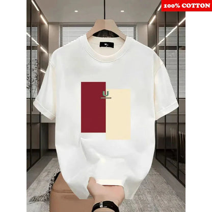 Fashion Paris Print T-shirt Men's Summer New 2025 New 100% Cotton Neck Short Short Sleeve Tee Gym Casual comfort Sports Top Men