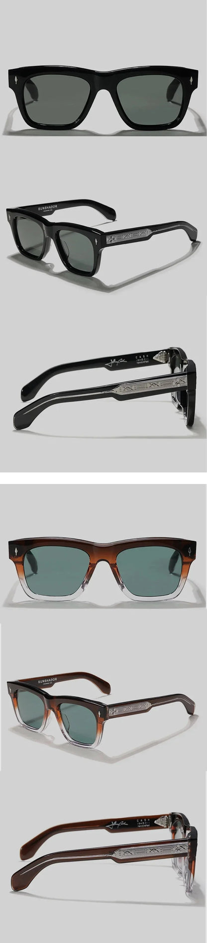 Sunglasses for Men Women Top-quality Handmade Square Acetate SCASH Luxury Brand Designer Outdoor Sports UV400 Trendy SUN GLASSES