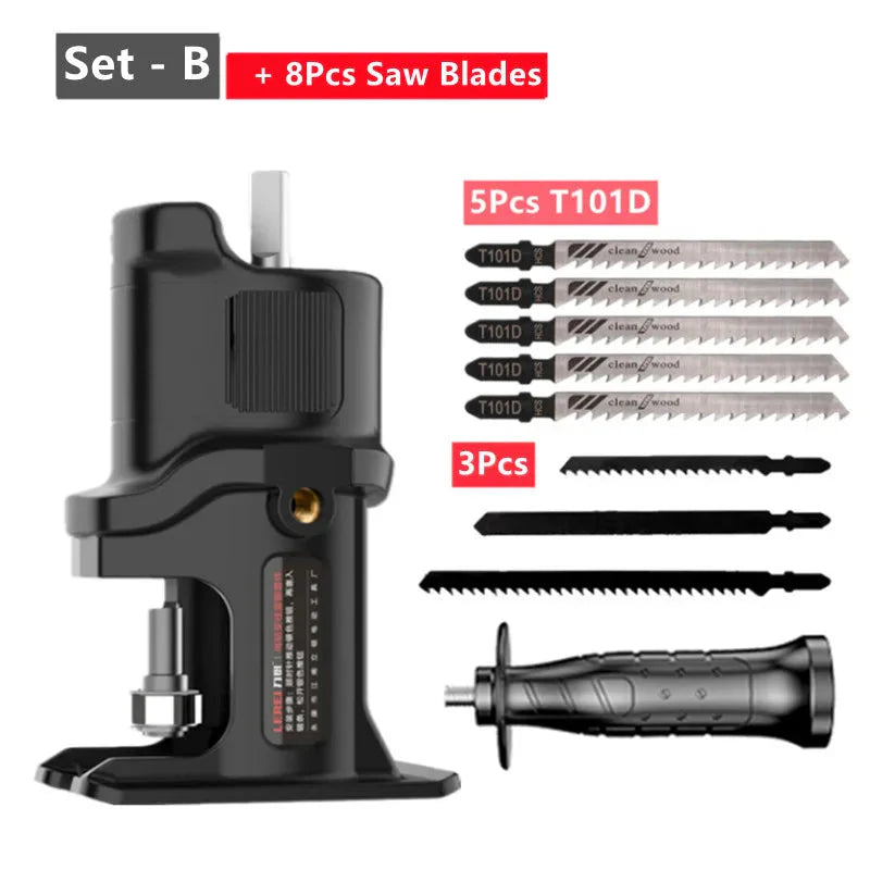 Portable Reciprocating Saw Adapter Electric Drill Modified Electric JigSaw Curve Saw Power Tool for Wood PVC Steel Pipe Cutting