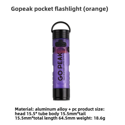 Gopeak 5050 Mini USB Rechargeable LED Pocket Flashlight Clip-on Hat Light Keychain Torch for Camping Hiking Outdoor Portable
