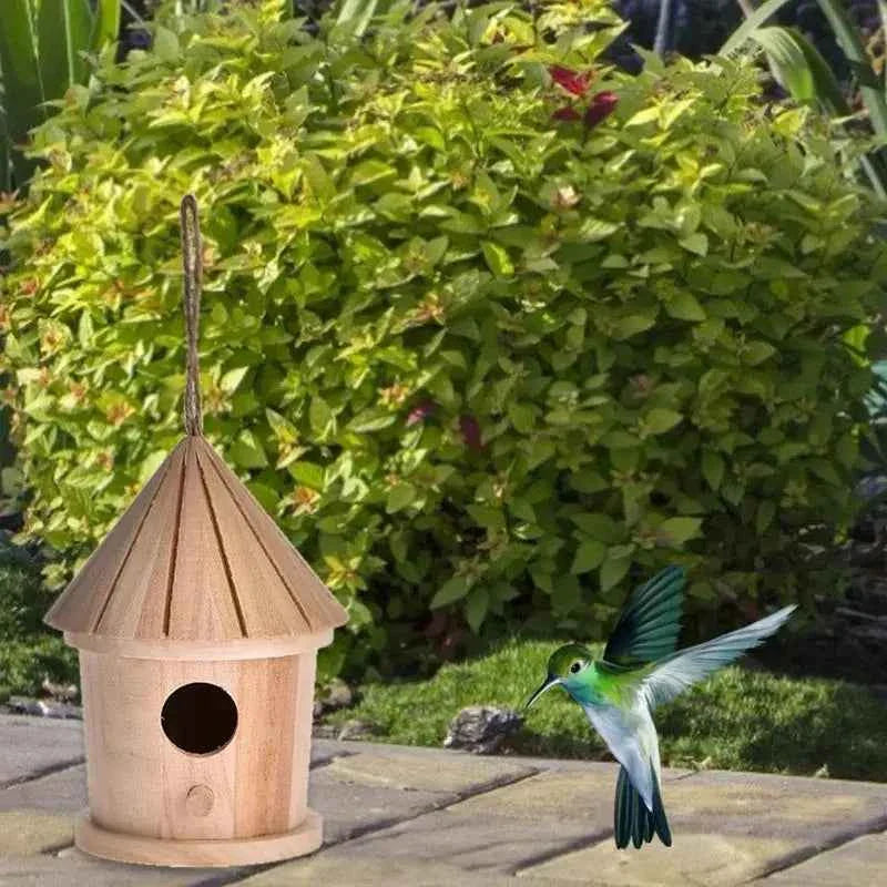 Wooden Bird House Feeder DIY Bird Nest Outdoor Hanging Birds Houses Home Decoration Gardening Decoration