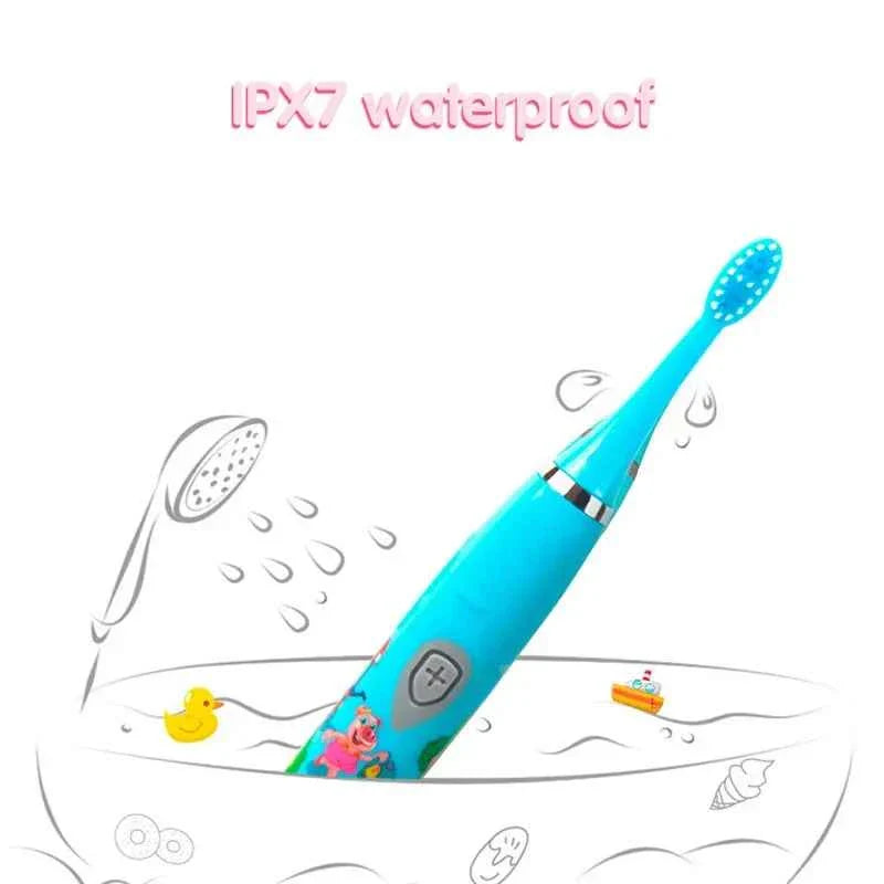 Children Electric Toothbrush USB Rechargeable Colorful Cartoon Brush Ultrasonic Smart Timer Soft Hair Tooth Brush Oral Cleaning