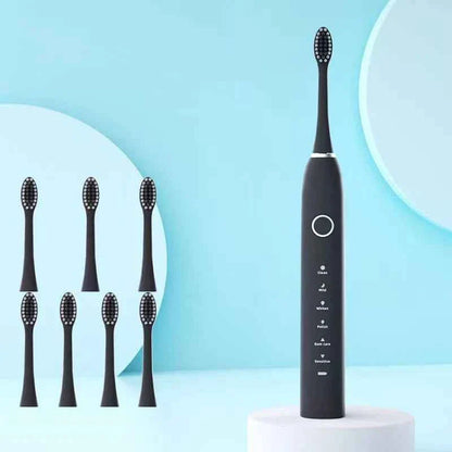 6 Modes Electric Sonic Toothbrush USB Rechargeable for Adults Ultrasonic Tootbrush with 4/8 Replacement Heads Smart Timer IPX7