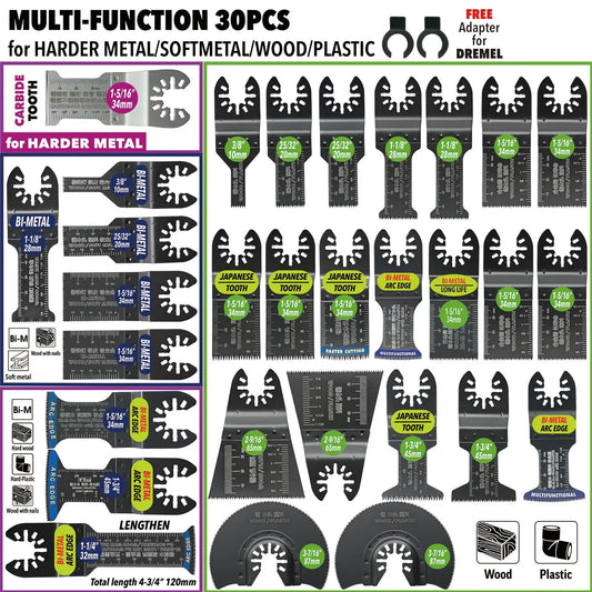 Oscillating Saw Blades Kit，Multitool Blades - Compatible with Milwaukee Dewalt  Worx Skil AEG Ryobi