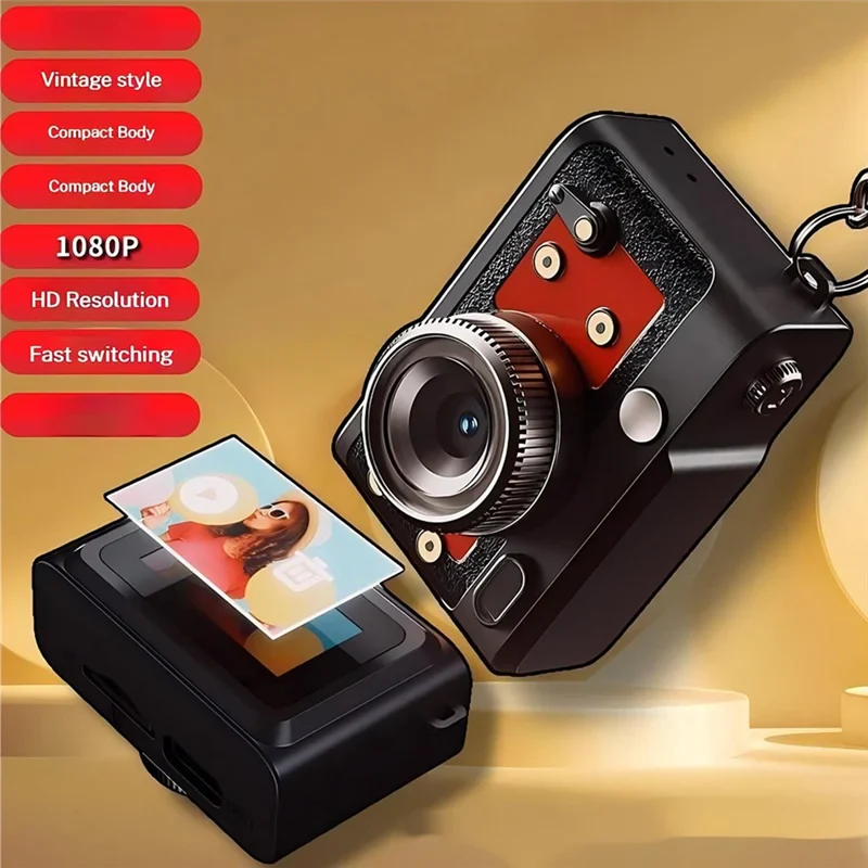 CABE-School Life Memory Thumb Camcorder 1080P HD Digital Camera Mini Retro Student Gift Portable Video Recording Device Videogra