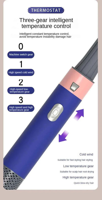 5-in-1 Negative Ion Automatic Curling Iron Multifunction Convenient Hair Dryer Volume Straight Hot Air Comb Curly Girl Method