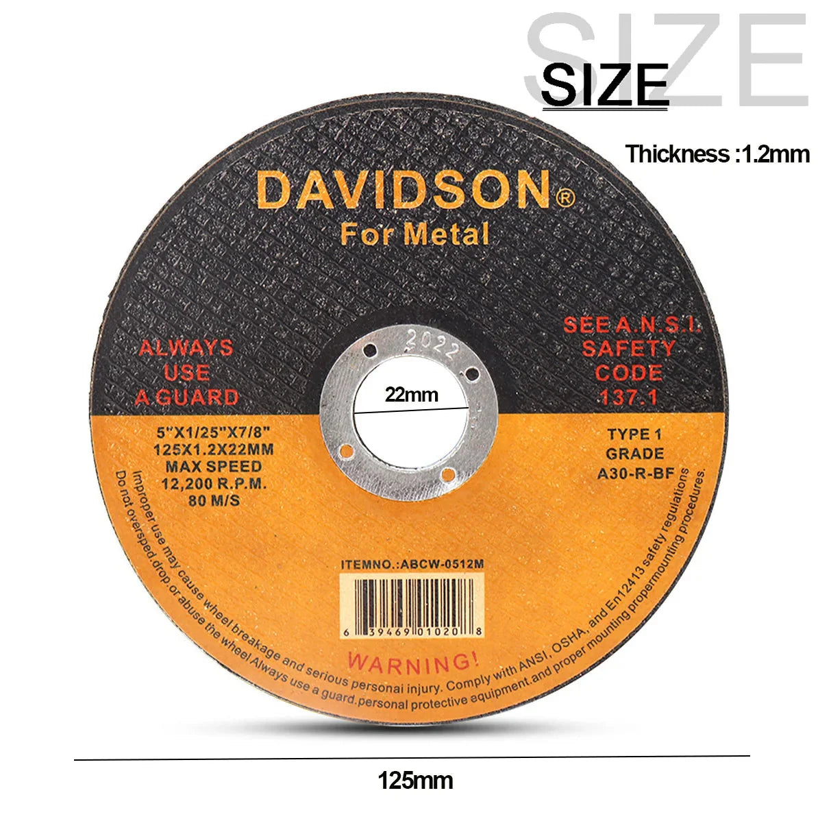 125mm Cut Off Wheel 5 " Metal Cutting Disc Angle Grinder Rotary Circular Saw Disc for Metal Stainless Steel Iron Cutting 1-30pcs
