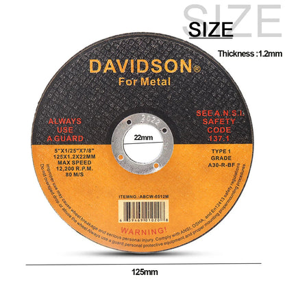 125mm Cut Off Wheel 5 " Metal Cutting Disc Angle Grinder Rotary Circular Saw Disc for Metal Stainless Steel Iron Cutting 1-30pcs